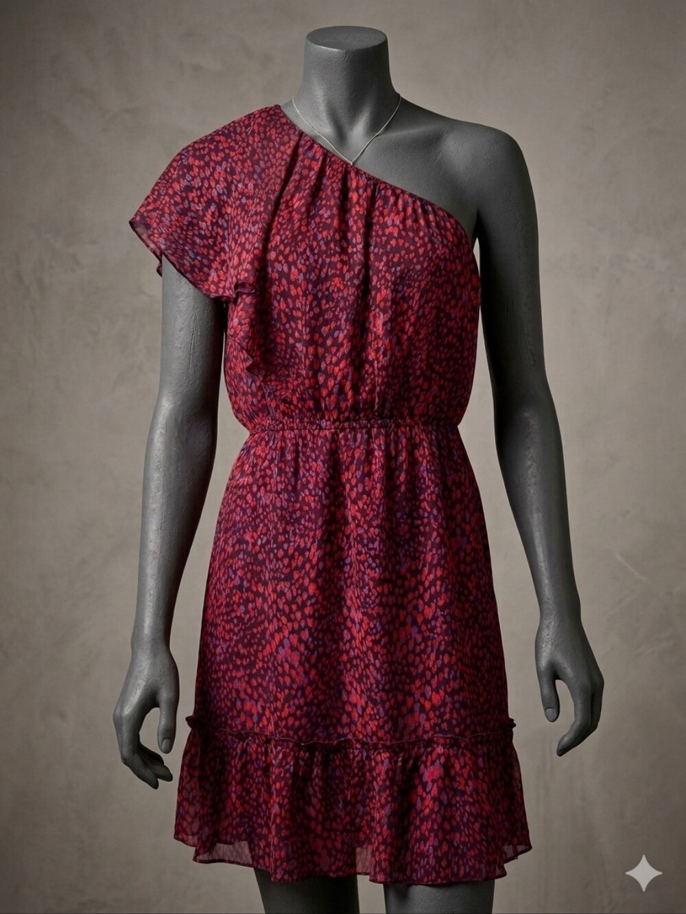 Anna Sui Silk Printed Georgette Off The Shoulder With Ruffle Details Size 10